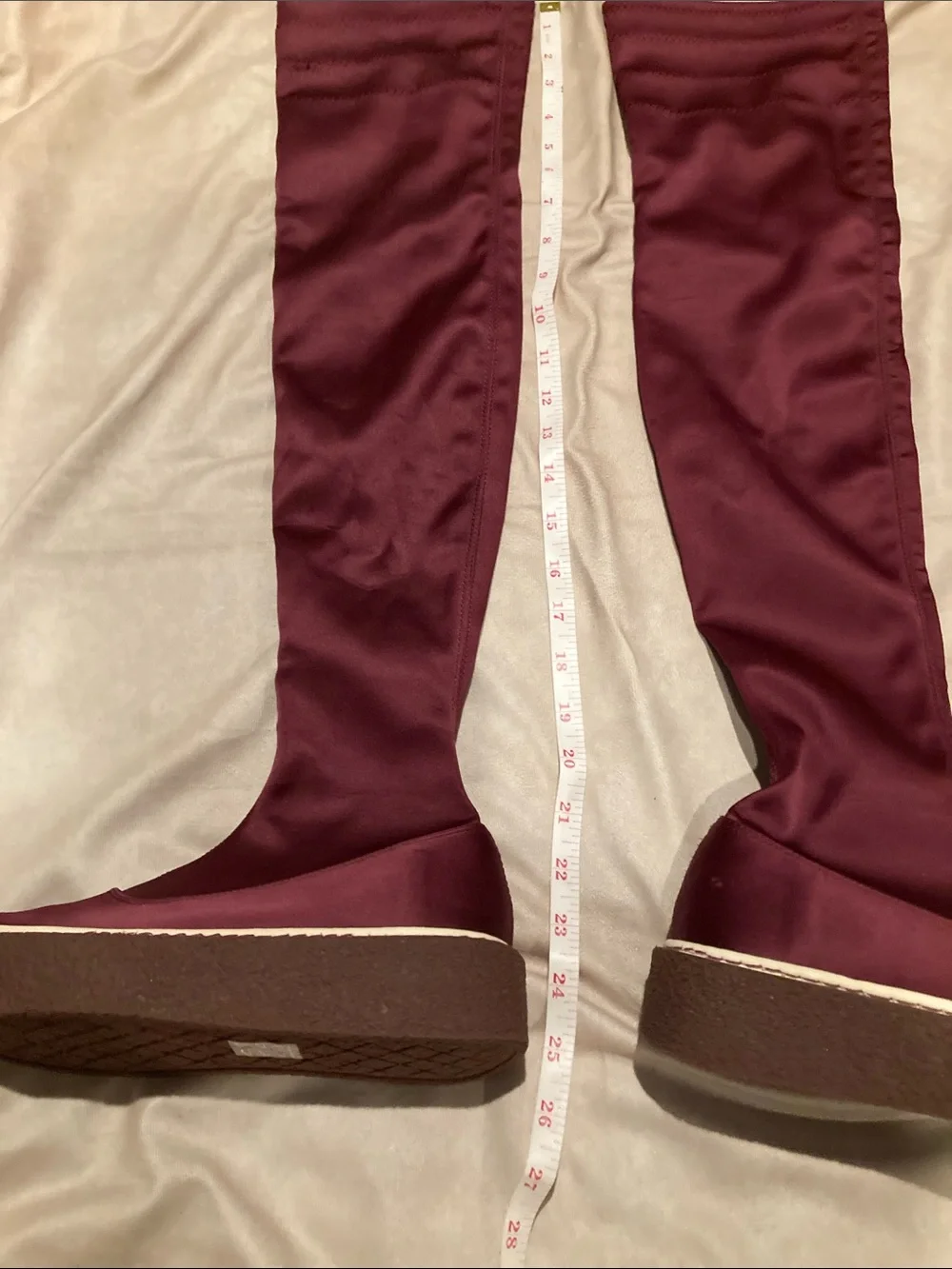 Free People Over-the-Knee Platform Boots in Deep Burgundy